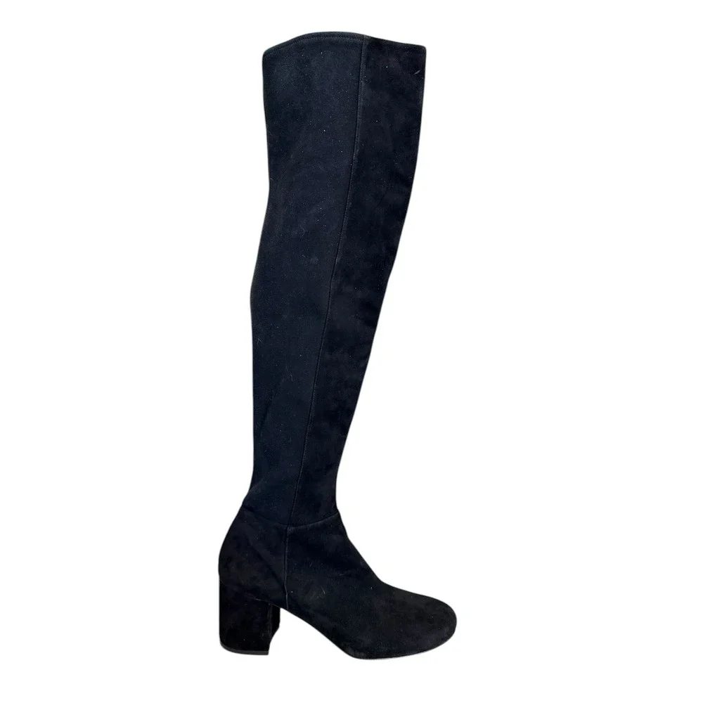 Cole Haan Elnora Black Suede Over The Knee Block‎ Heel Boots 8.5B